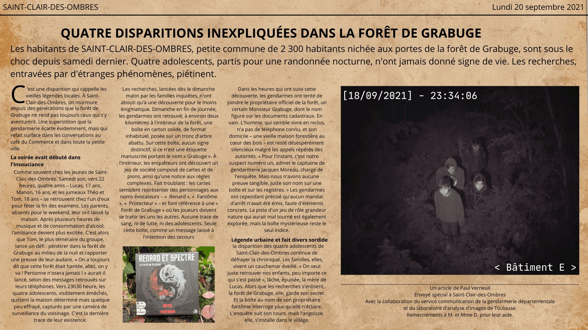 Pièce à conviction 1 - Coupure de presse 19 Septembre 2021