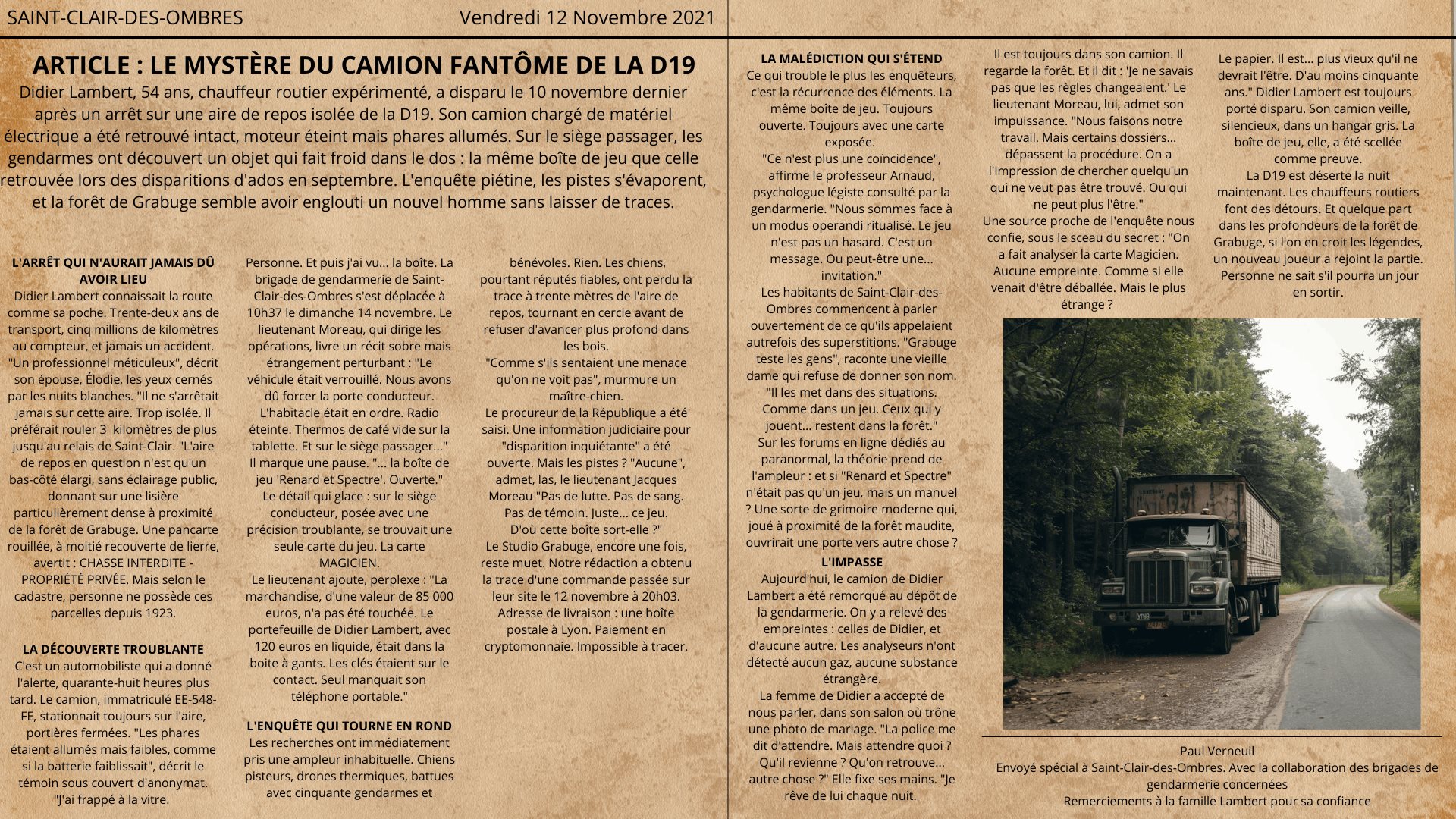 Pièce à conviction 2 - Rapport d'incident