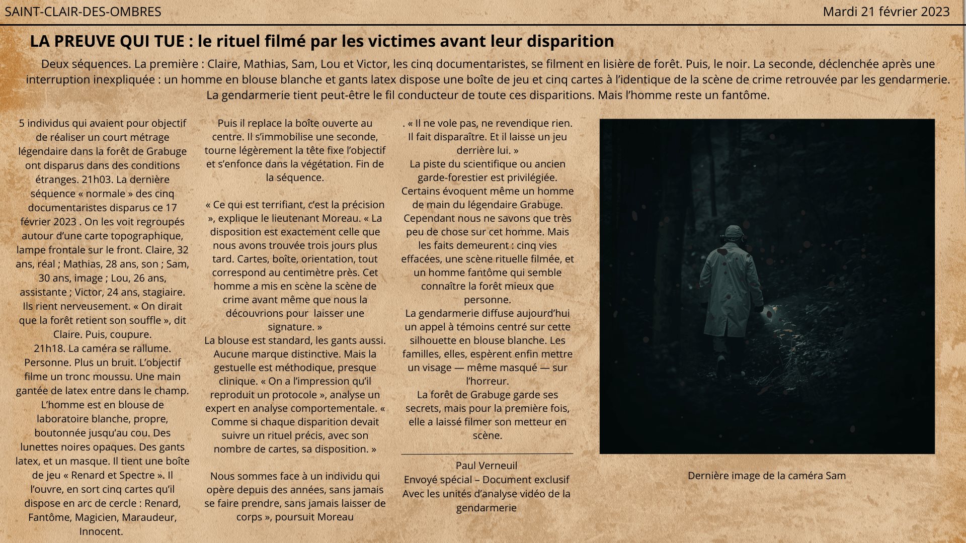 Pièce à conviction 4 - Note manuscrite cryptique